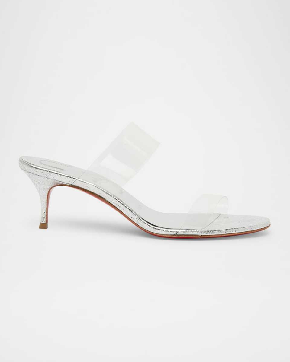Just Nothing Clear Red Sole Slide Sandals